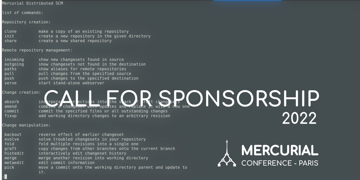 Mercurial Paris conference 2022 - Call for sponsorship